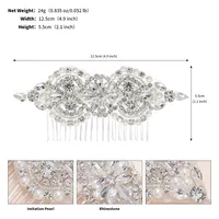 Women's Elegant Geometric Imitation Pearl Rhinestone Insert Comb sku image 7