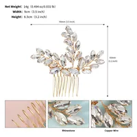 Women's Elegant Geometric Imitation Pearl Rhinestone Insert Comb sku image 3