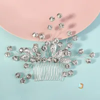 Women's Elegant Geometric Imitation Pearl Rhinestone Insert Comb main image 9