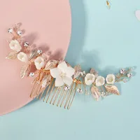 Women's Elegant Geometric Imitation Pearl Rhinestone Insert Comb main image 8