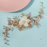 Women's Elegant Geometric Imitation Pearl Rhinestone Insert Comb main image 3