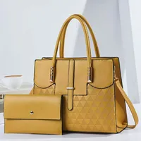 Women's Medium Pu Leather Triangle Geometric Classic Style Zipper Buckle Bag Sets sku image 3