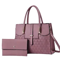 Women's Medium Pu Leather Triangle Geometric Classic Style Zipper Buckle Bag Sets main image 4