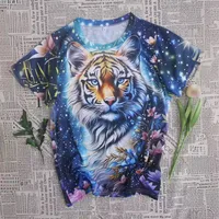 Women's T-shirt Short Sleeve T-Shirts Simple Style Tiger main image 4