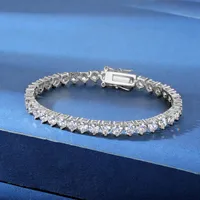 Brass Casual Classic Style Shiny Plating Inlay Round Zircon Tennis Bracelet main image 1