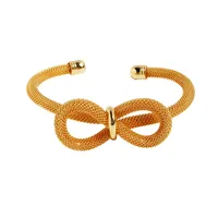 Wholesale Exaggerated Bow Knot Brass Plating 18K Gold Plated Bangle main image 4