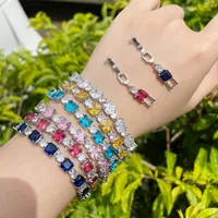 Wholesale Basic Modern Style Classic Style Geometric Brass Inlay Gold Plated Rhinestones Zircon Bracelets main image 1