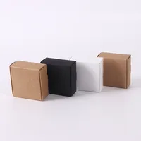 Spot Square Kraft Paper Jewelry Box Mini Jewelry Earrings Aircraft Box Handmade Soap Packaging Box Customization main image 3