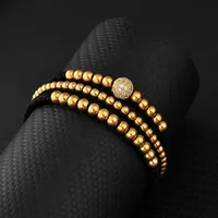 Brass 18K Gold Plated Luxurious Simple Style Inlay Geometric Zircon Bracelets main image 4