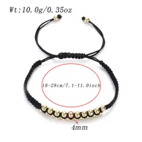 Brass Hip-Hop Retro Beaded Round Drawstring Bracelets sku image 1