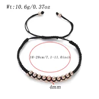 Brass Hip-Hop Retro Beaded Round Drawstring Bracelets sku image 4