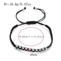 Brass Hip-Hop Retro Beaded Round Drawstring Bracelets sku image 2