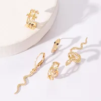 1 Set Simple Style Classic Style Snake Alloy Ear Cuffs Ear Studs main image 4