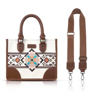 Women's Medium Canvas Geometric Ethnic Style Zipper Tote Bag main image 2