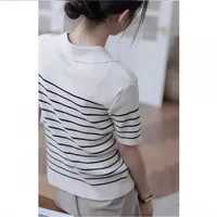 Women's T-shirt Short Sleeve T-Shirts Casual Streetwear Stripe main image 2