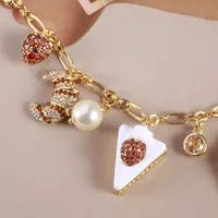 Brass Casual Simple Style Enamel Inlay Geometric Pearl Zircon Bracelets main image 4