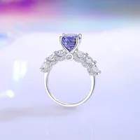 Sterling Silver Glam Simple Style Shiny Shiny Metallic Plating Inlay Oval Zircon High Carbon Diamond Rings main image 7