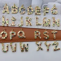 Copper 18K Gold Plated Inlay Letter Zircon main image 1