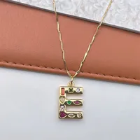 Copper 18K Gold Plated Inlay Letter Zircon main image 3