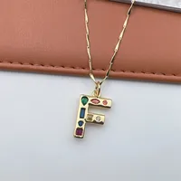 Copper 18K Gold Plated Inlay Letter Zircon main image 2