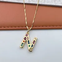 Copper 18K Gold Plated Inlay Letter Zircon sku image 14