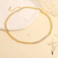 Copper 18K Gold Plated Plating Inlay Square Zircon Necklace sku image 5