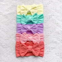 Europe And The United States New Soft Nylon Children's Hair Band 5PCs Set Baby Bow Elastic Headscarf Baby Hair Band sku image 4