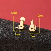 1 Pair Cute Simple Style Dog Polishing 304 Stainless Steel 18K Gold Plated Ear Studs main image 6