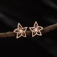 1 Pair Sweet Simple Style Flower Polishing 304 Stainless Steel 18K Gold Plated Ear Studs main image 3