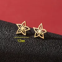 1 Pair Sweet Simple Style Flower Polishing 304 Stainless Steel 18K Gold Plated Ear Studs main image 5