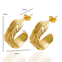 1 Pair Simple Style Commute IG Style C Shape 304 Stainless Steel Ear Studs main image 6