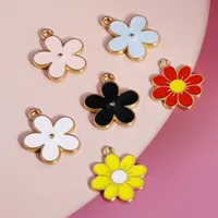 50 PCS/Package 2*2.3cm 2*2.4cm Zinc Alloy Flower Pendant main image 1