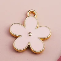 50 PCS/Package 2*2.3cm 2*2.4cm Zinc Alloy Flower Pendant sku image 6