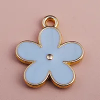 50 PCS/Package 2*2.3cm 2*2.4cm Zinc Alloy Flower Pendant main image 4