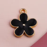 50 PCS/Package 2*2.3cm 2*2.4cm Zinc Alloy Flower Pendant main image 5