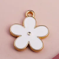 50 PCS/Package 2*2.3cm 2*2.4cm Zinc Alloy Flower Pendant sku image 4