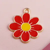 50 PCS/Package 2*2.3cm 2*2.4cm Zinc Alloy Flower Pendant sku image 2