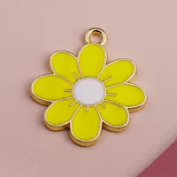 50 PCS/Package 2*2.3cm 2*2.4cm Zinc Alloy Flower Pendant sku image 3