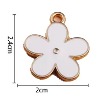 50 PCS/Package 2*2.3cm 2*2.4cm Zinc Alloy Flower Pendant main image 6