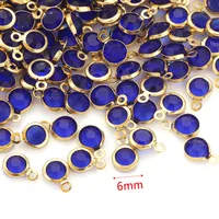 20 PCS/Package Diameter 6 Mm 304 Stainless Steel Rhinestones Round Pendant sku image 1