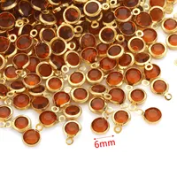 20 PCS/Package Diameter 6 Mm 304 Stainless Steel Rhinestones Round Pendant sku image 3