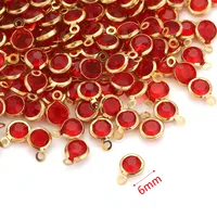 20 PCS/Package Diameter 6 Mm 304 Stainless Steel Rhinestones Round Pendant sku image 4