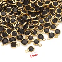 20 PCS/Package Diameter 6 Mm 304 Stainless Steel Rhinestones Round Pendant sku image 5