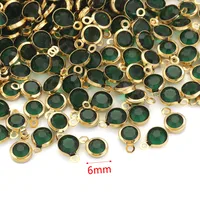 20 PCS/Package Diameter 6 Mm 304 Stainless Steel Rhinestones Round Pendant sku image 6