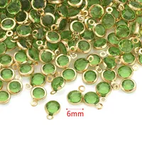 20 PCS/Package Diameter 6 Mm 304 Stainless Steel Rhinestones Round Pendant sku image 7