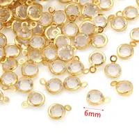 20 PCS/Package Diameter 6 Mm 304 Stainless Steel Rhinestones Round Pendant sku image 8