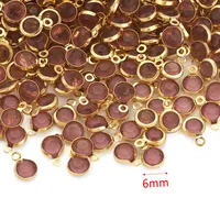 20 PCS/Package Diameter 6 Mm 304 Stainless Steel Rhinestones Round Pendant sku image 9