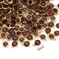 20 PCS/Package Diameter 6 Mm 304 Stainless Steel Rhinestones Round Pendant main image 6