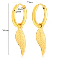 1 Pair IG Style Simple Style Commute Wings 304 Stainless Steel Drop Earrings main image 5