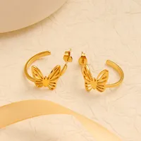 1 Pair Simple Style Commute Butterfly Plating 304 Stainless Steel 316 Stainless Steel  18K Gold Plated Ear Studs main image 4